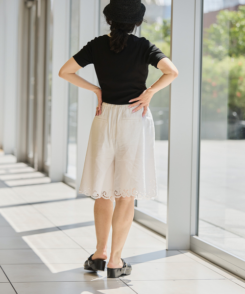 IENA LA BOUCLE(イエナラブークル)の「《追加》IENA LA BOUCLE ライトリブハーフスリーブプルオーバー2(Tシャツ/カットソー・レディース・ブラウン/オートミール/ブラック・FREE)」の6枚目の写真
