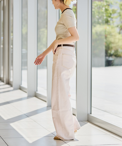 IENA LA BOUCLE(イエナラブークル)の「《追加》IENA LA BOUCLE ライトリブハーフスリーブプルオーバー2(Tシャツ/カットソー・レディース・ブラウン/オートミール/ブラック・FREE)」の14枚目の写真