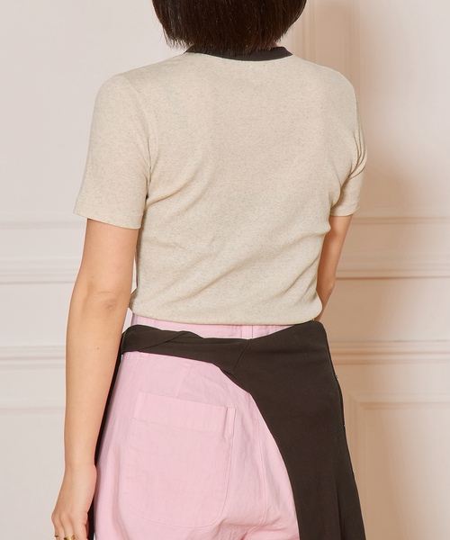 IENA LA BOUCLE(イエナラブークル)の「《追加》IENA LA BOUCLE ライトリブハーフスリーブプルオーバー2(Tシャツ/カットソー・レディース・ブラウン/オートミール/ブラック・FREE)」の19枚目の写真