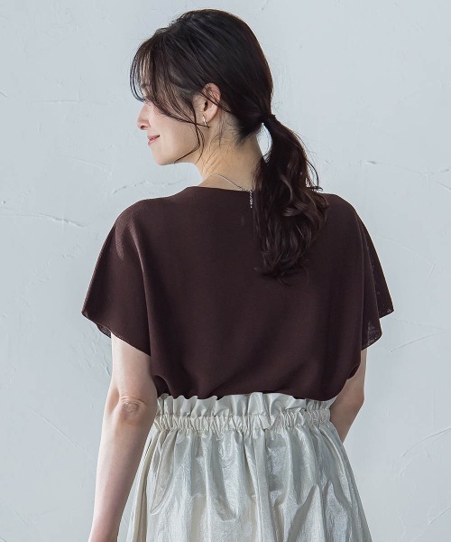 LAUTREAMONT(ロートレアモン)の「ストレスフリーペーパーヤーンニット≪手洗い可能≫(ニット/セーター・レディース・ベージュ/ホワイト/ピンク/ブラウン/ベージュ系その他/ブルー/イエロー・9号)」の21枚目の写真