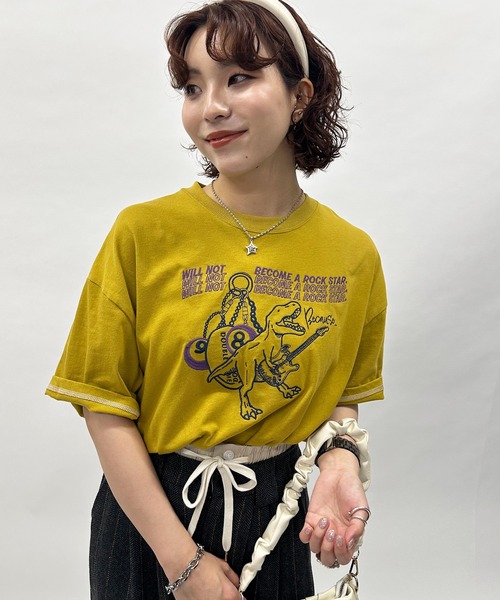 セール】伝説のロックスターになりたい恐竜刺しゅうBIG TEE（Tシャツ