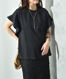 ☆ blackxwhite ☆ ドットショルダーフリルプルオーバー フリル 袖 トップス レディース カットソー フリルトップス プルオーバー シャツ フリル袖 プルオーバー」に該当するファッション通販 - ZOZOTOWN