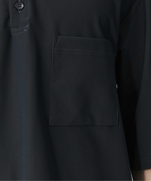 PUBLIC TOKYO(パブリックトウキョウ)の「Air tool リラックスコードポロ /ウォッシャブル/夏服/ストレッチ/伸縮性/通気性/防シワ性/UVカット/セットアップ(ポロシャツ・メンズ・ブラック/カーキ/ダークグレー・1/2)」の18枚目の写真