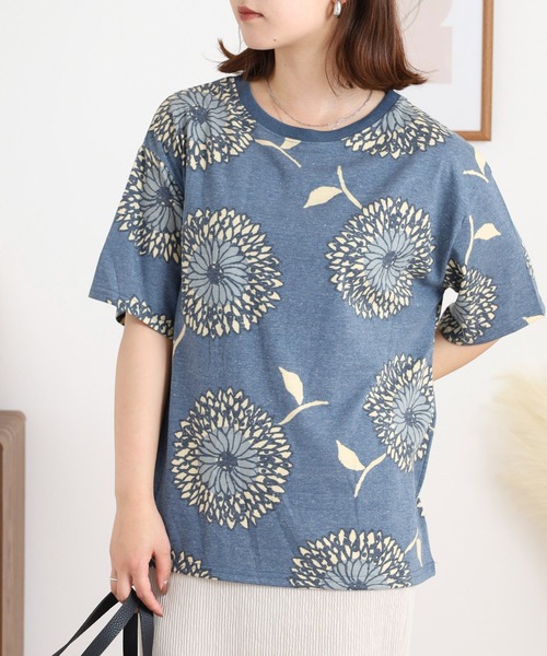 BARNDOOR(バーンドア)の「20天竺 衿リブプリントTシャツ(Tシャツ/カットソー・レディース・ネイビー系1/イエロー系2/ホワイト系3/ホワイト系1/ホワイト系2/ネイビー系3・FREE)」の11枚目の写真