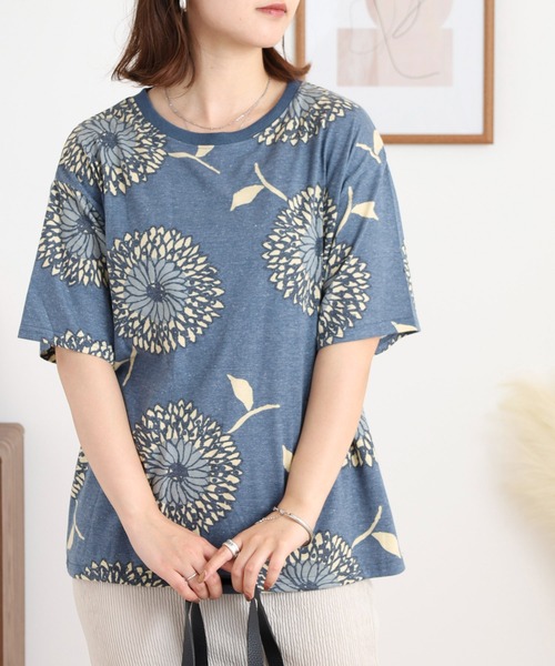 BARNDOOR(バーンドア)の「20天竺 衿リブプリントTシャツ(Tシャツ/カットソー・レディース・ネイビー系1/イエロー系2/ホワイト系3/ホワイト系1/ホワイト系2/ネイビー系3・FREE)」の13枚目の写真