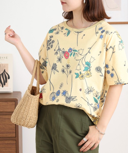 BARNDOOR(バーンドア)の「20天竺 衿リブプリントTシャツ(Tシャツ/カットソー・レディース・ネイビー系1/イエロー系2/ホワイト系3/ホワイト系1/ホワイト系2/ネイビー系3・FREE)」の20枚目の写真