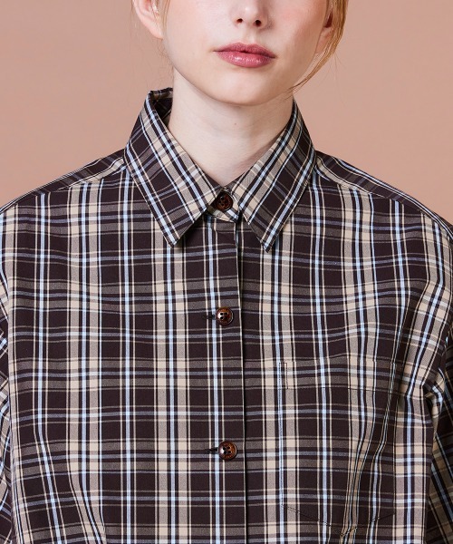 DOUBLE STANDARD CLOTHING チェック柄シャツ★ セール】ハイカウントコットン チェックシャツジャケット（シャツ