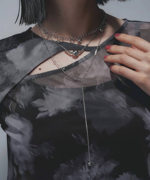 HARE（ハレ）の「ピアスチャームタレンセットネックレス(HARE)（ネックレス・レディース・シルバー/オフホワイト・FREE）」の2枚目の写真