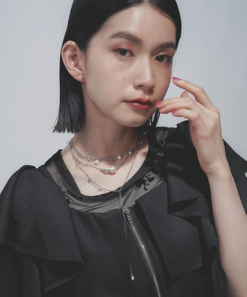 HARE（ハレ）の「ピアスチャームタレンセットネックレス(HARE)（ネックレス・レディース・シルバー/オフホワイト・FREE）」の3枚目の写真