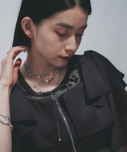 HARE（ハレ）の「ピアスチャームタレンセットネックレス(HARE)（ネックレス・レディース・シルバー/オフホワイト・FREE）」の4枚目の写真