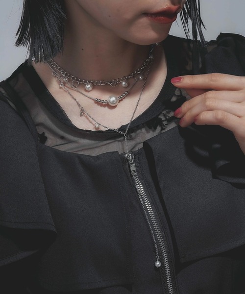 HARE（ハレ）の「ピアスチャームタレンセットネックレス(HARE)（ネックレス・レディース・シルバー/オフホワイト・FREE）」の5枚目の写真