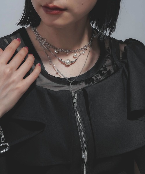 HARE（ハレ）の「ピアスチャームタレンセットネックレス(HARE)（ネックレス・レディース・シルバー/オフホワイト・FREE）」の6枚目の写真