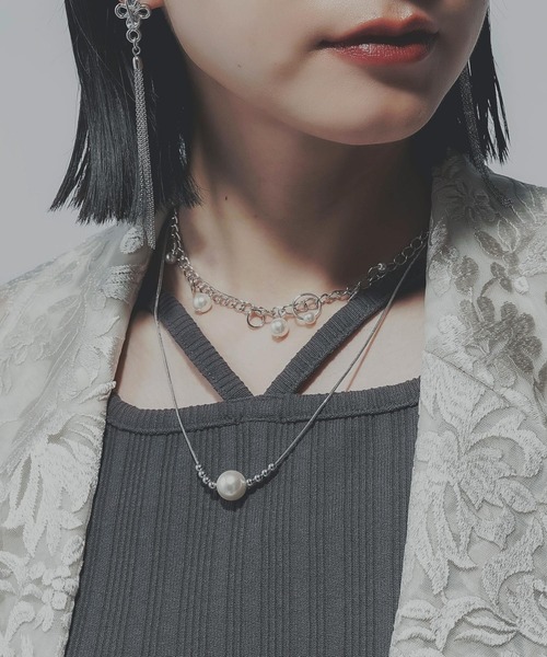 HARE（ハレ）の「ピアスチャームタレンセットネックレス(HARE)（ネックレス・レディース・シルバー/オフホワイト・FREE）」の8枚目の写真