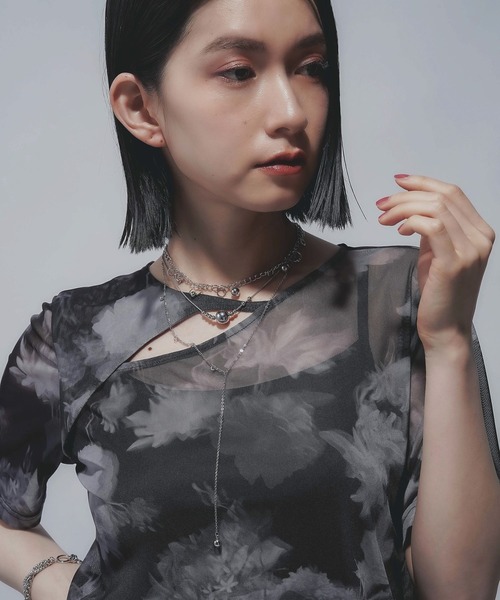 HARE（ハレ）の「ピアスチャームタレンセットネックレス(HARE)（ネックレス・レディース・シルバー/オフホワイト・FREE）」の9枚目の写真