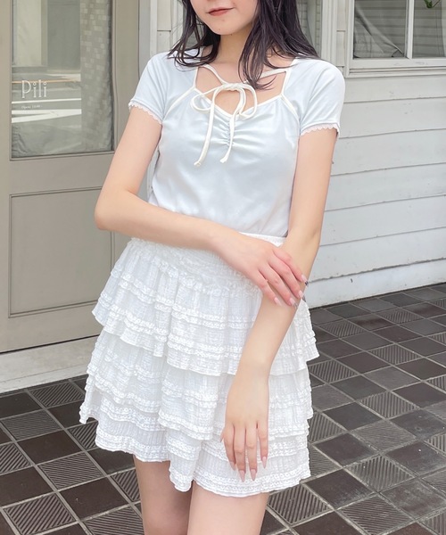 one way(ワンウェイ)の「ボレロ風トップス(Tシャツ/カットソー・レディース・ブルー/ホワイト/グレー/ブラック・FREE)」の4枚目の写真