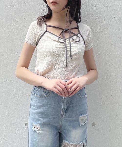 one way(ワンウェイ)の「ボレロ風トップス(Tシャツ/カットソー・レディース・ブルー/ホワイト/グレー/ブラック・FREE)」の16枚目の写真