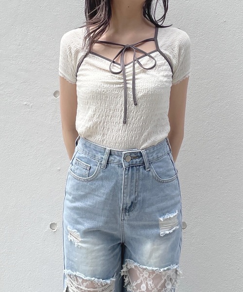 one way(ワンウェイ)の「ボレロ風トップス(Tシャツ/カットソー・レディース・ブルー/ホワイト/グレー/ブラック・FREE)」の18枚目の写真