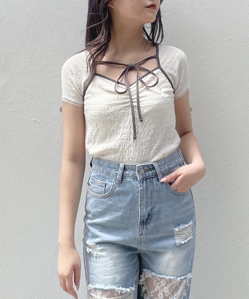 one way(ワンウェイ)の「ボレロ風トップス(Tシャツ/カットソー・レディース・ブルー/ホワイト/グレー/ブラック・FREE)」の20枚目の写真