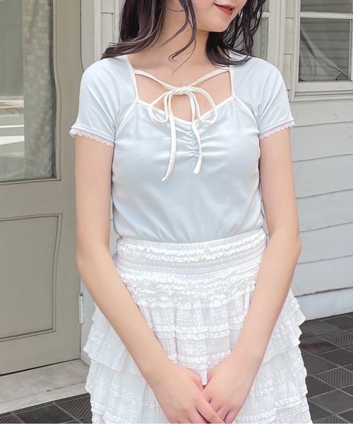 one way(ワンウェイ)の「ボレロ風トップス(Tシャツ/カットソー・レディース・ブルー/ホワイト/グレー/ブラック・FREE)」の5枚目の写真