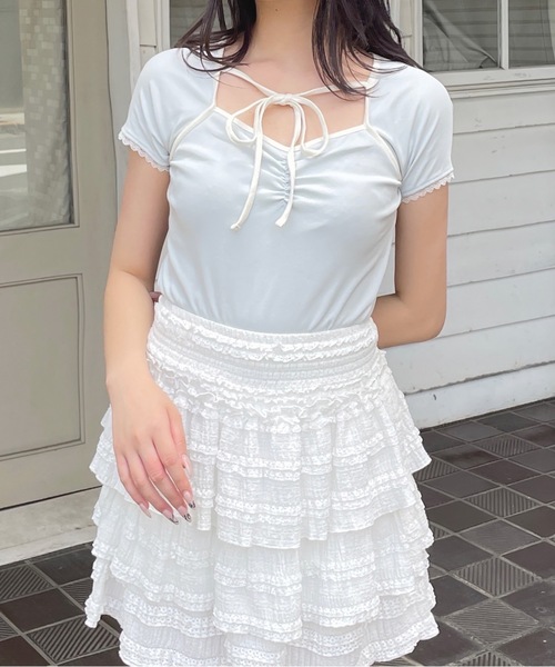 one way(ワンウェイ)の「ボレロ風トップス(Tシャツ/カットソー・レディース・ブルー/ホワイト/グレー/ブラック・FREE)」の6枚目の写真