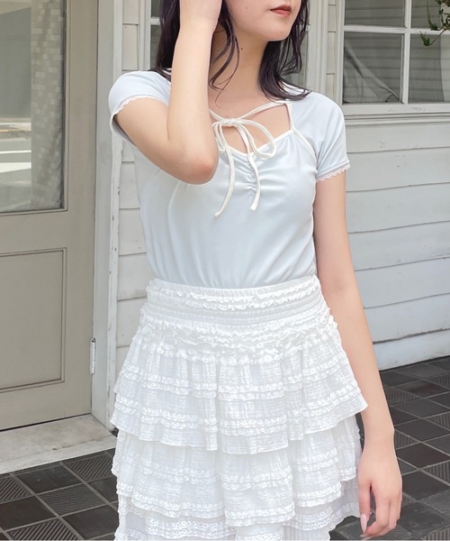 one way(ワンウェイ)の「ボレロ風トップス(Tシャツ/カットソー・レディース・ブルー/ホワイト/グレー/ブラック・FREE)」の7枚目の写真