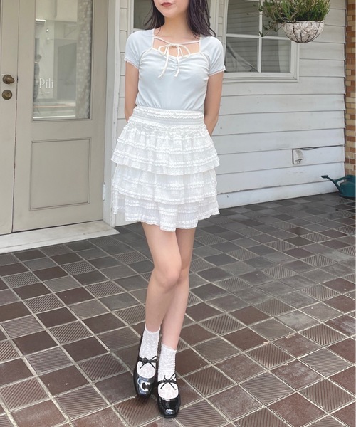 one way(ワンウェイ)の「ボレロ風トップス(Tシャツ/カットソー・レディース・ブルー/ホワイト/グレー/ブラック・FREE)」の13枚目の写真