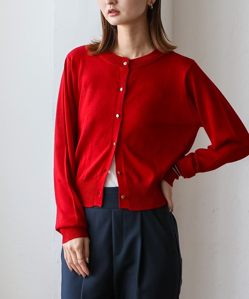 VitaFelice（ヴィータフェリーチェ）の「接触冷感カーディガン（カーディガン/ボレロ・レディース・オフホワイト/グレー/ブラック/ネイビー/レッド・FREE）」の10枚目の写真