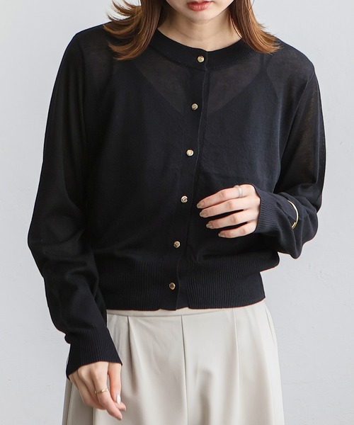 VitaFelice（ヴィータフェリーチェ）の「接触冷感カーディガン（カーディガン/ボレロ・レディース・オフホワイト/グレー/ブラック/ネイビー/レッド・FREE）」の8枚目の写真