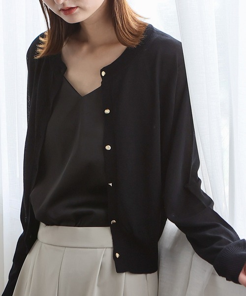 VitaFelice（ヴィータフェリーチェ）の「接触冷感カーディガン（カーディガン/ボレロ・レディース・オフホワイト/グレー/ブラック/ネイビー/レッド・FREE）」の7枚目の写真