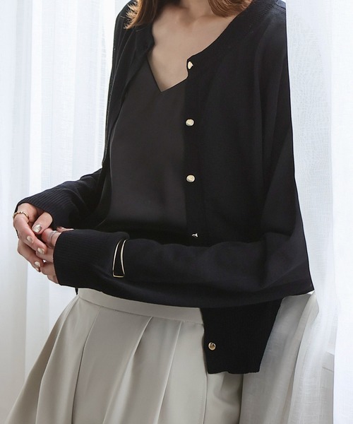 VitaFelice（ヴィータフェリーチェ）の「接触冷感カーディガン（カーディガン/ボレロ・レディース・オフホワイト/グレー/ブラック/ネイビー/レッド・FREE）」の6枚目の写真