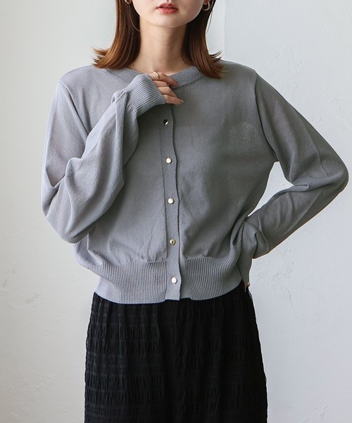 VitaFelice（ヴィータフェリーチェ）の「接触冷感カーディガン（カーディガン/ボレロ・レディース・オフホワイト/グレー/ブラック/ネイビー/レッド・FREE）」の14枚目の写真