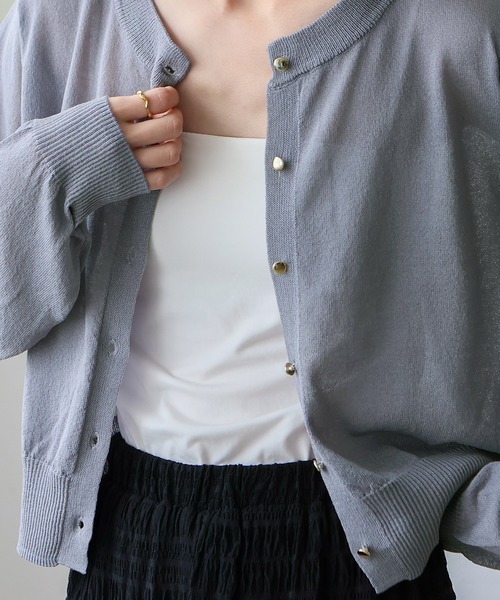 VitaFelice（ヴィータフェリーチェ）の「接触冷感カーディガン（カーディガン/ボレロ・レディース・オフホワイト/グレー/ブラック/ネイビー/レッド・FREE）」の17枚目の写真