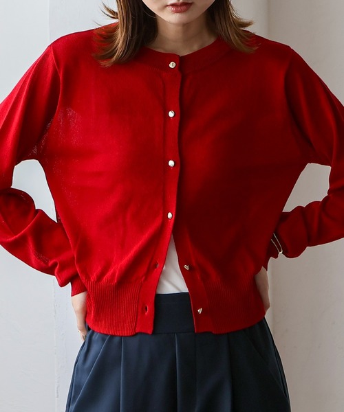 VitaFelice（ヴィータフェリーチェ）の「接触冷感カーディガン（カーディガン/ボレロ・レディース・オフホワイト/グレー/ブラック/ネイビー/レッド・FREE）」の11枚目の写真