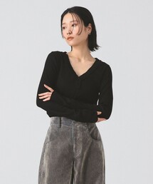 Ray BEAMS | ギャザー ブレード Vネック トップス(Tシャツ/カットソー)