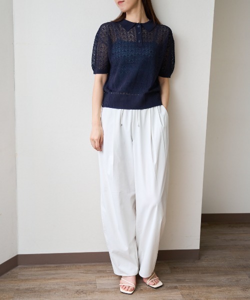 シースルー♪【 HERMES 】ポロインスピレーション半袖セーター シースルー♪【 HERMES 】ポロインスピレーション半袖セーター