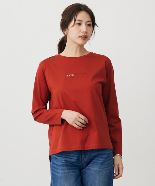 J.PRESS(ジェイプレス)の「ロゴ Tシャツ(Tシャツ/カットソー・レディース・ブルー系/ホワイト系/ベージュ系/オレンジ系・LARGE/MEDIUM)」の2枚目の写真