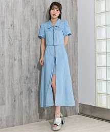 【セットアップ可能】フロントZIPスリットスカート
