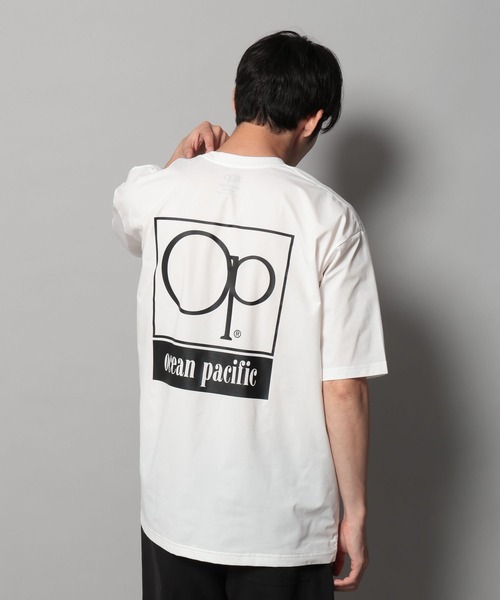 Ocean Pacific（オーシャンパシフィック）の「【Ocean Pacific(オーシャンパシフィック)】ロゴラッシュガードTシャツ[吸水速乾・UVカット・水陸両用]（Tシャツ/カットソー・メンズ・ブラック/ホワイト・MEDIUM/LARGE）」の6枚目の写真