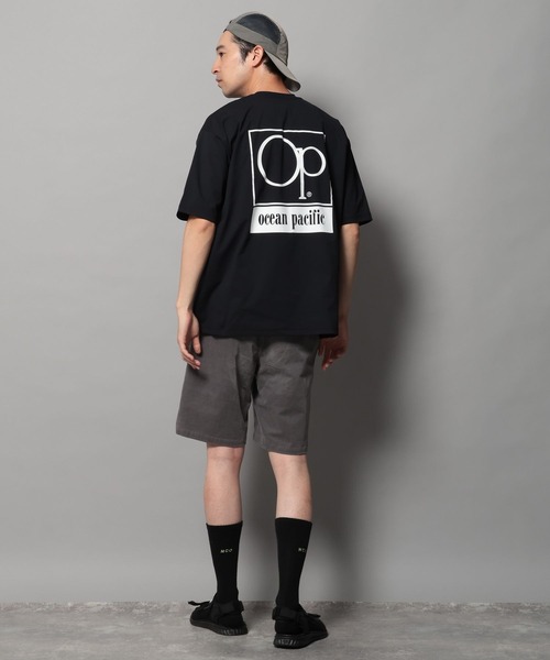 Ocean Pacific（オーシャンパシフィック）の「【Ocean Pacific(オーシャンパシフィック)】ロゴラッシュガードTシャツ[吸水速乾・UVカット・水陸両用]（Tシャツ/カットソー・メンズ・ブラック/ホワイト・MEDIUM/LARGE）」の10枚目の写真