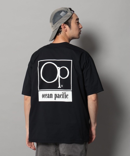 Ocean Pacific（オーシャンパシフィック）の「【Ocean Pacific(オーシャンパシフィック)】ロゴラッシュガードTシャツ[吸水速乾・UVカット・水陸両用]（Tシャツ/カットソー・メンズ・ブラック/ホワイト・MEDIUM/LARGE）」の12枚目の写真
