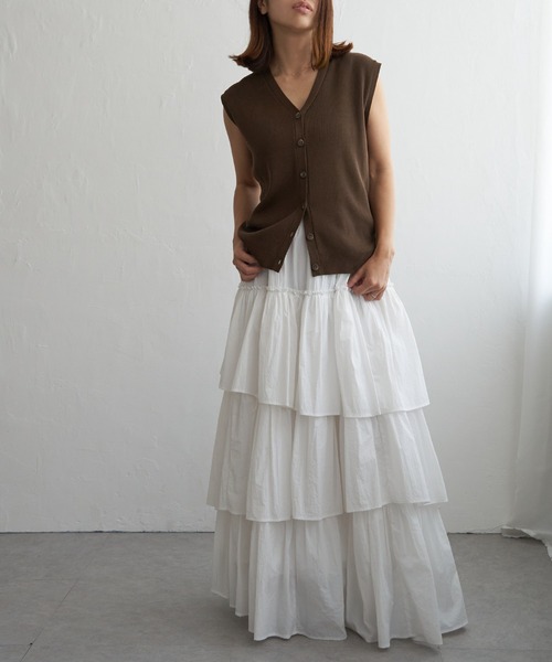 notch.（ノッチ）の「Vネックベスト（ベスト・レディース・アイボリー/ブラウン/ブラック/レッド・M）」の18枚目の写真