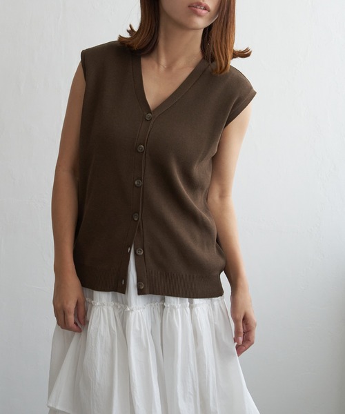 notch.（ノッチ）の「Vネックベスト（ベスト・レディース・アイボリー/ブラウン/ブラック/レッド・M）」の14枚目の写真