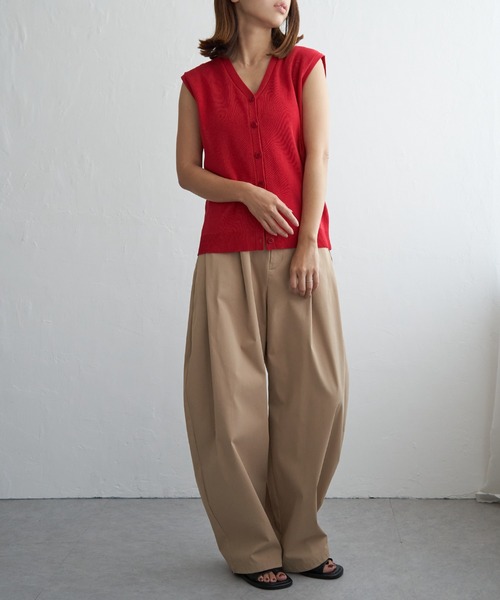 notch.（ノッチ）の「Vネックベスト（ベスト・レディース・アイボリー/ブラウン/ブラック/レッド・M）」の9枚目の写真