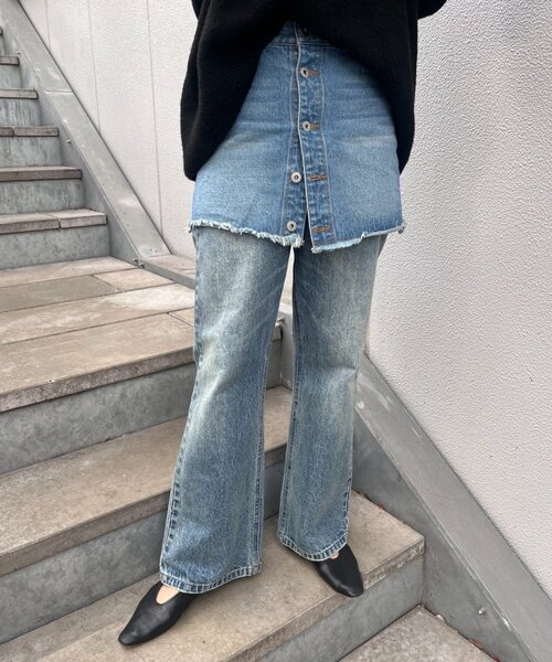 セール】レイヤードデニムスカート（スカート）｜SHENERY（シーナリー