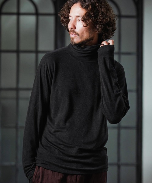 Magine(マージン)の「mlt5317-Double-Sided Brushed Fabric Turtleneck Pullover タートルネックプルオーバー(Tシャツ/カットソー・メンズ・アイボリー/ブラック/チャコールグレー・44/48/46)」の3枚目の写真