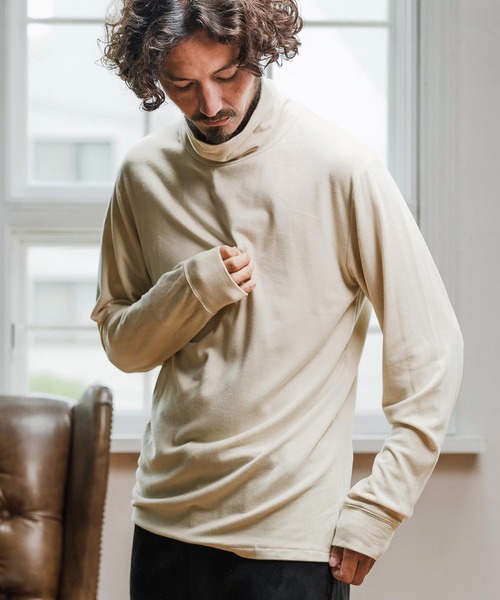 Magine(マージン)の「mlt5317-Double-Sided Brushed Fabric Turtleneck Pullover タートルネックプルオーバー(Tシャツ/カットソー・メンズ・アイボリー/ブラック/チャコールグレー・44/48/46)」の22枚目の写真