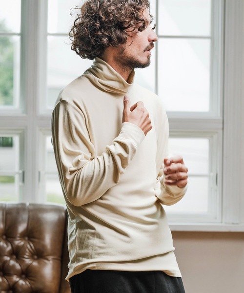Magine(マージン)の「mlt5317-Double-Sided Brushed Fabric Turtleneck Pullover タートルネックプルオーバー(Tシャツ/カットソー・メンズ・アイボリー/ブラック/チャコールグレー・44/48/46)」の21枚目の写真