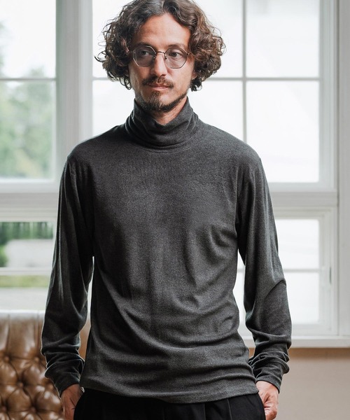 Magine(マージン)の「mlt5317-Double-Sided Brushed Fabric Turtleneck Pullover タートルネックプルオーバー(Tシャツ/カットソー・メンズ・アイボリー/ブラック/チャコールグレー・44/48/46)」の17枚目の写真
