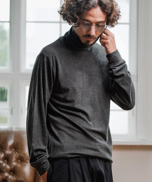Magine(マージン)の「mlt5317-Double-Sided Brushed Fabric Turtleneck Pullover タートルネックプルオーバー(Tシャツ/カットソー・メンズ・アイボリー/ブラック/チャコールグレー・44/48/46)」の16枚目の写真