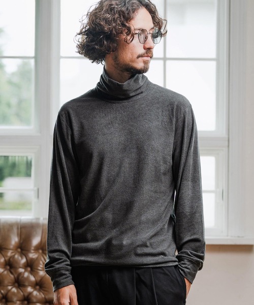 Magine(マージン)の「mlt5317-Double-Sided Brushed Fabric Turtleneck Pullover タートルネックプルオーバー(Tシャツ/カットソー・メンズ・アイボリー/ブラック/チャコールグレー・44/48/46)」の15枚目の写真